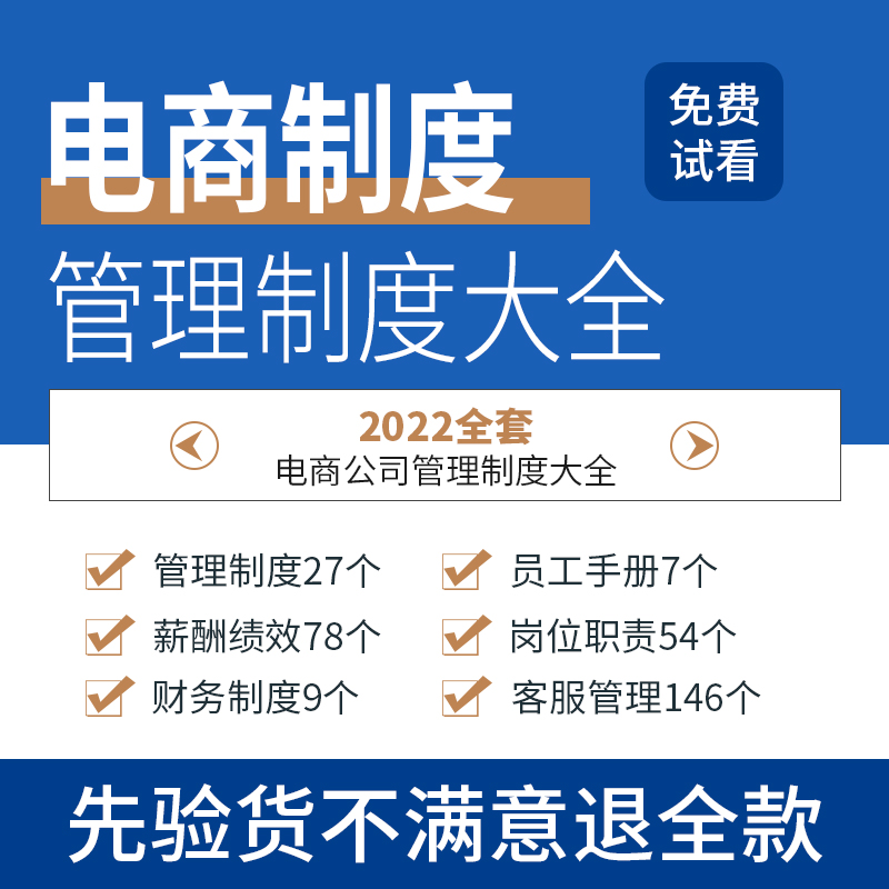 电商公司管理规章制度岗位职责薪酬绩效考核运营财务客服话术表格