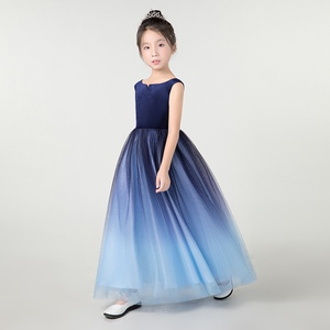 儿童礼服钢琴演出服女童模特高端走秀小主持人公主长裙唱歌比赛冬
