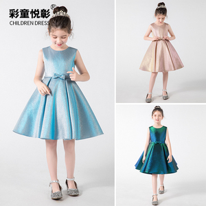 钢琴演出服女童小提琴表演奏儿童礼服高级定制公主裙小主持人服装