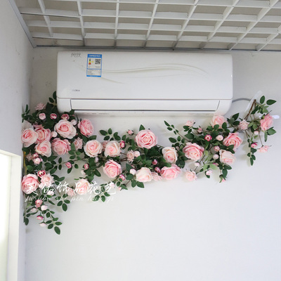 空调管子下水管道仿真假花藤遮丑