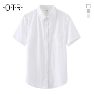 高支精纺全棉纯色修身 OTR女式 短袖 衬衣 薄K221E128 通勤百搭打底衫