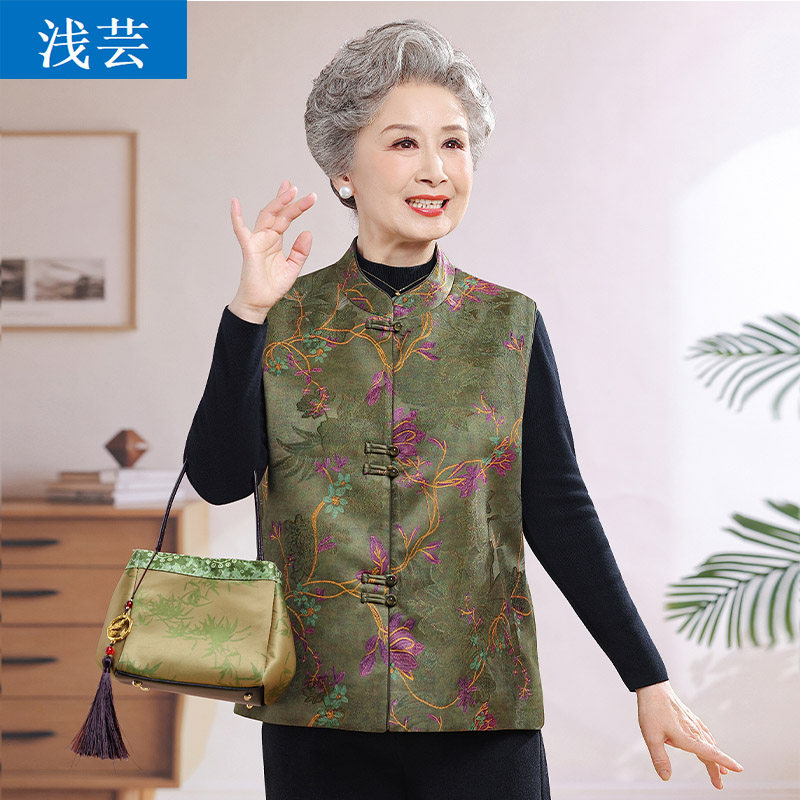 中老年马夹女款时尚洋气百搭妈妈中老年女装