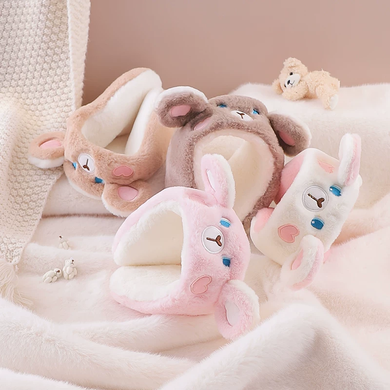 Теплые зимние мультяшные наушники, тёплые earmuffs, повязка на голову