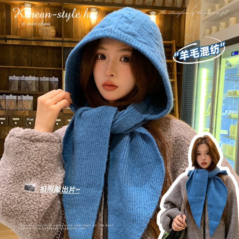 巴拉克拉法帽子围巾一体女冬保暖大头围针织护耳套头毛线帽显脸小,服饰配件/皮带/帽子/围巾,帽子,淘宝优惠券,粉丝福利购,淘宝优惠卷