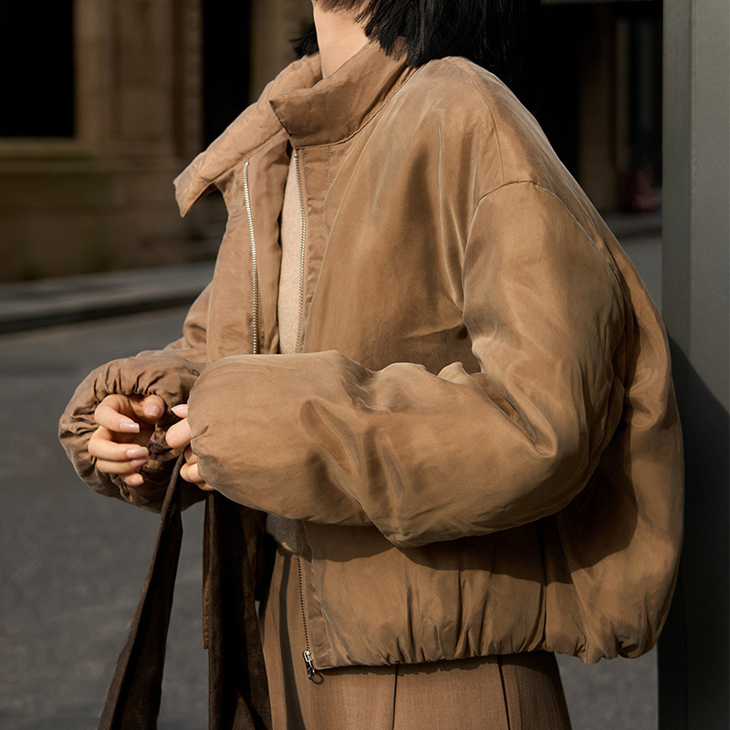 蛋壳鹅绒服 50+铜氨丝95白鹅绒滑雾光泽羽绒服2025冬季女装外套新