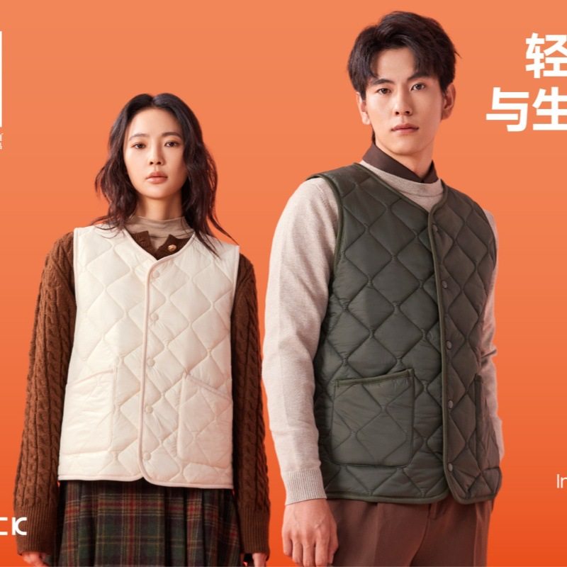 秋冬男女同款羊毛马甲加绒保暖坎肩马夹三明治保温夹层单排扣背心