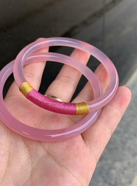 汉服翡翠色琉璃手镯玉髓简约