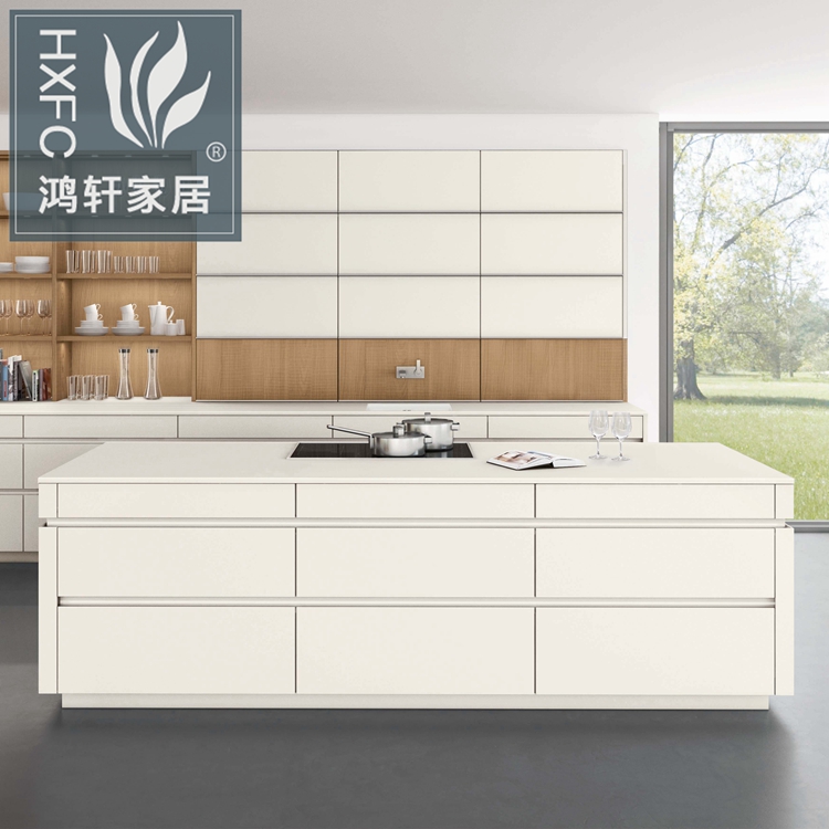 北京鸿轩家居厂家直销简约现代可定制板材石英石台面艾格板橱柜