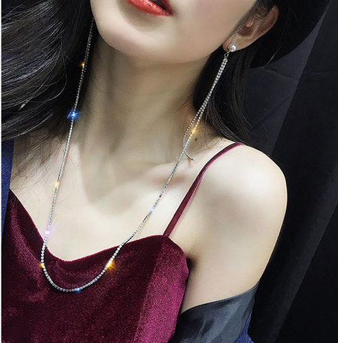 夸张长款流苏挂脖式超仙耳饰项链