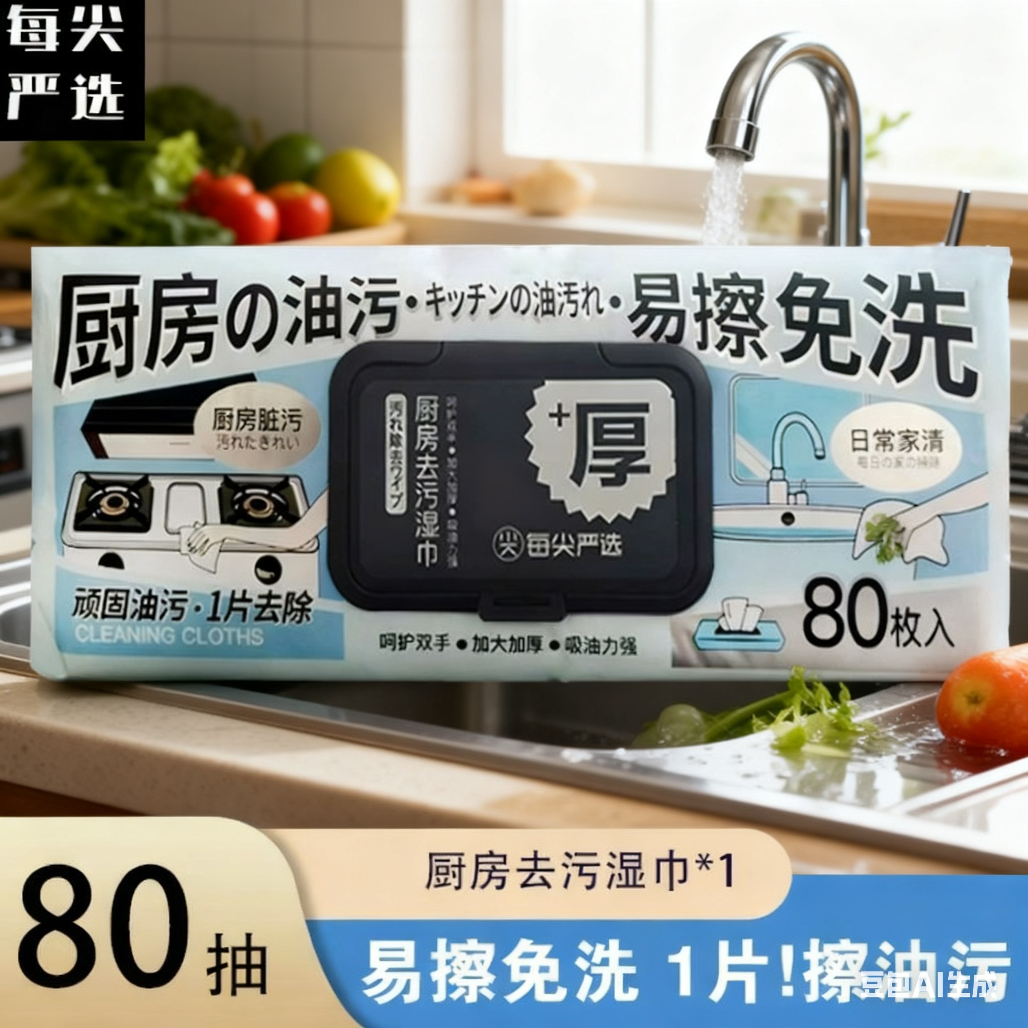 强力去油厨房去油污油垢湿巾清洗清洁加厚厨房用纸打扫卫生好帮手,洗护清洁剂/卫生巾/纸/香薰,厨房湿巾,淘宝优惠券,粉丝福利购,淘宝优惠卷