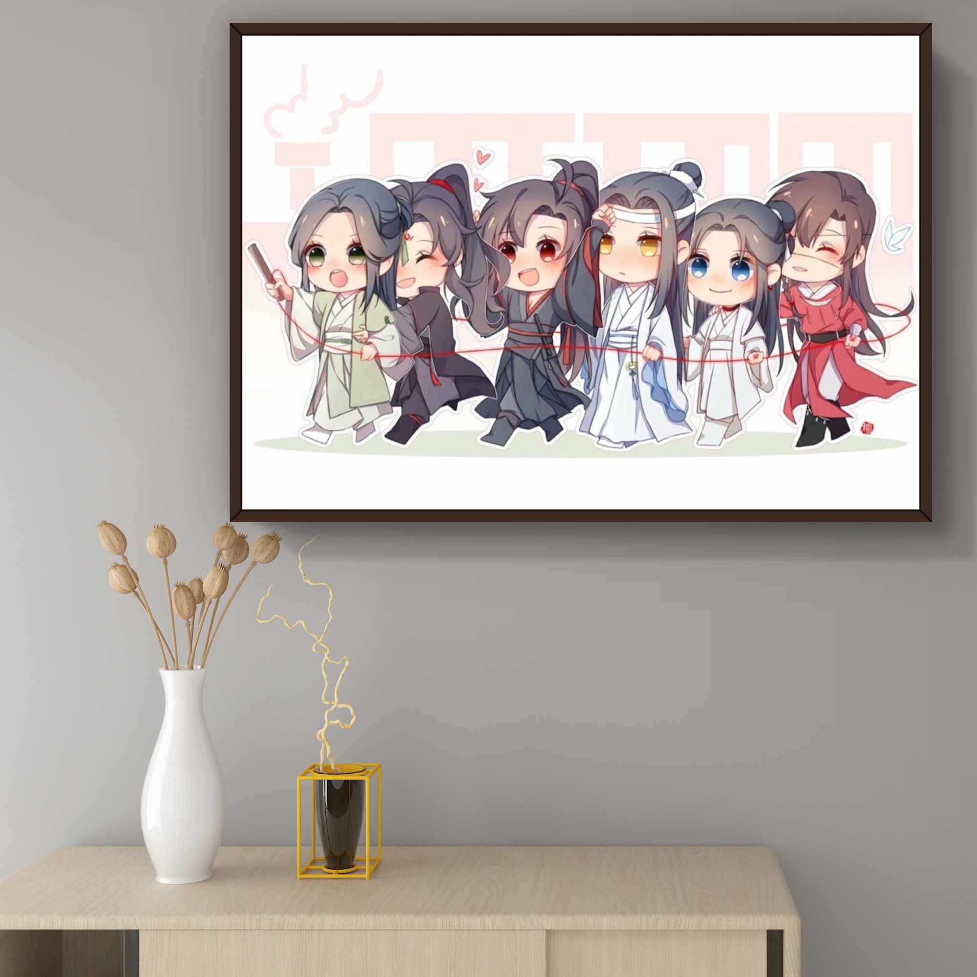 天官赐福魔道祖师渣反数字油画填色diy卡通人物丙烯
