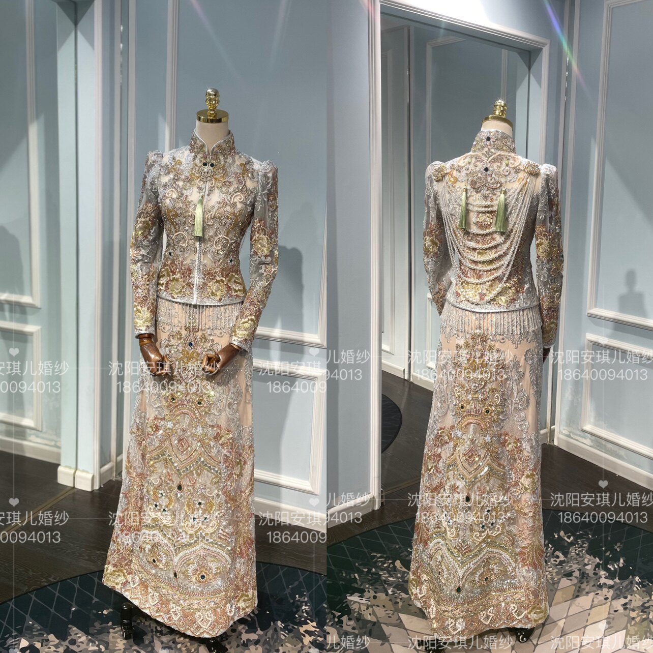 马来西亚帝傲DANIELESLIE正品蕾丝迷情新娘中式秀禾服马来褂出租