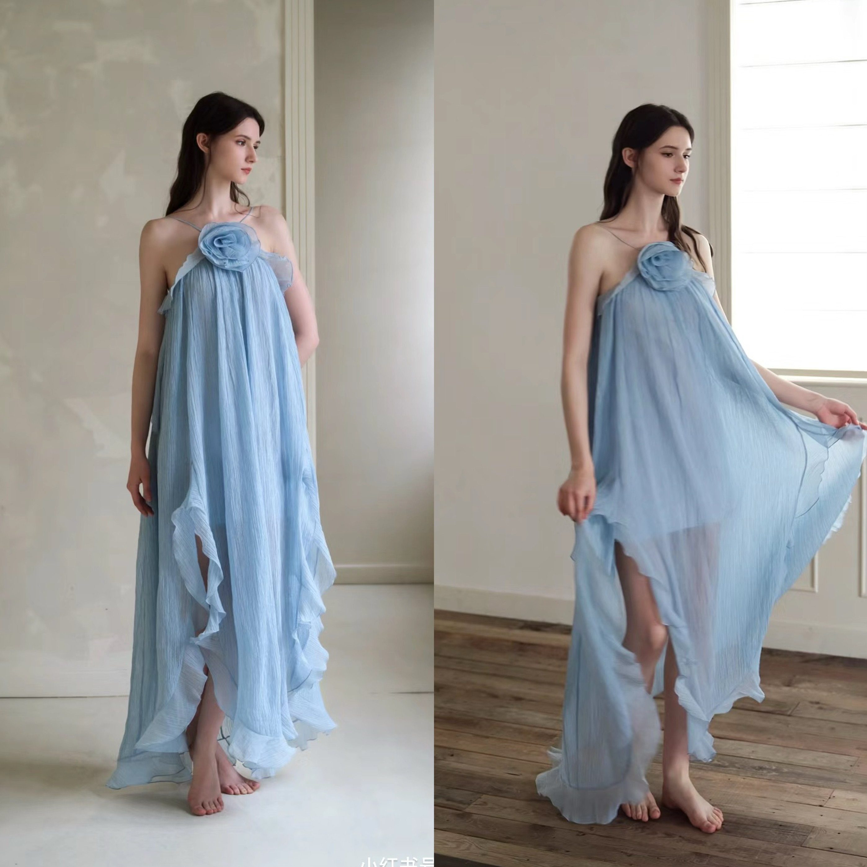 Amusee moi正品新娘晨袍出门接亲轻纱礼服出租