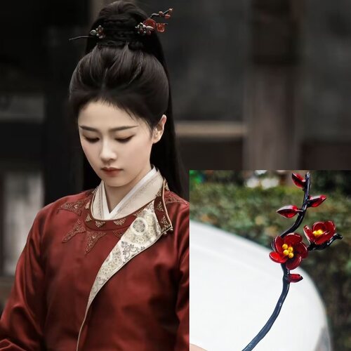 唐宫奇案白鹿李佩仪同款梅花发簪