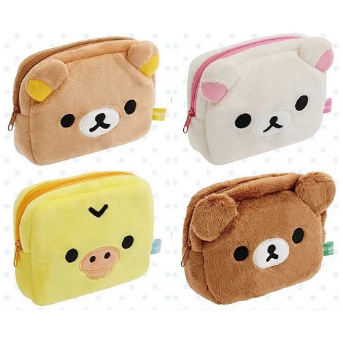 日本san-x轻松熊rilakkuma 3月杂货 基本款毛绒化妆包口红包
