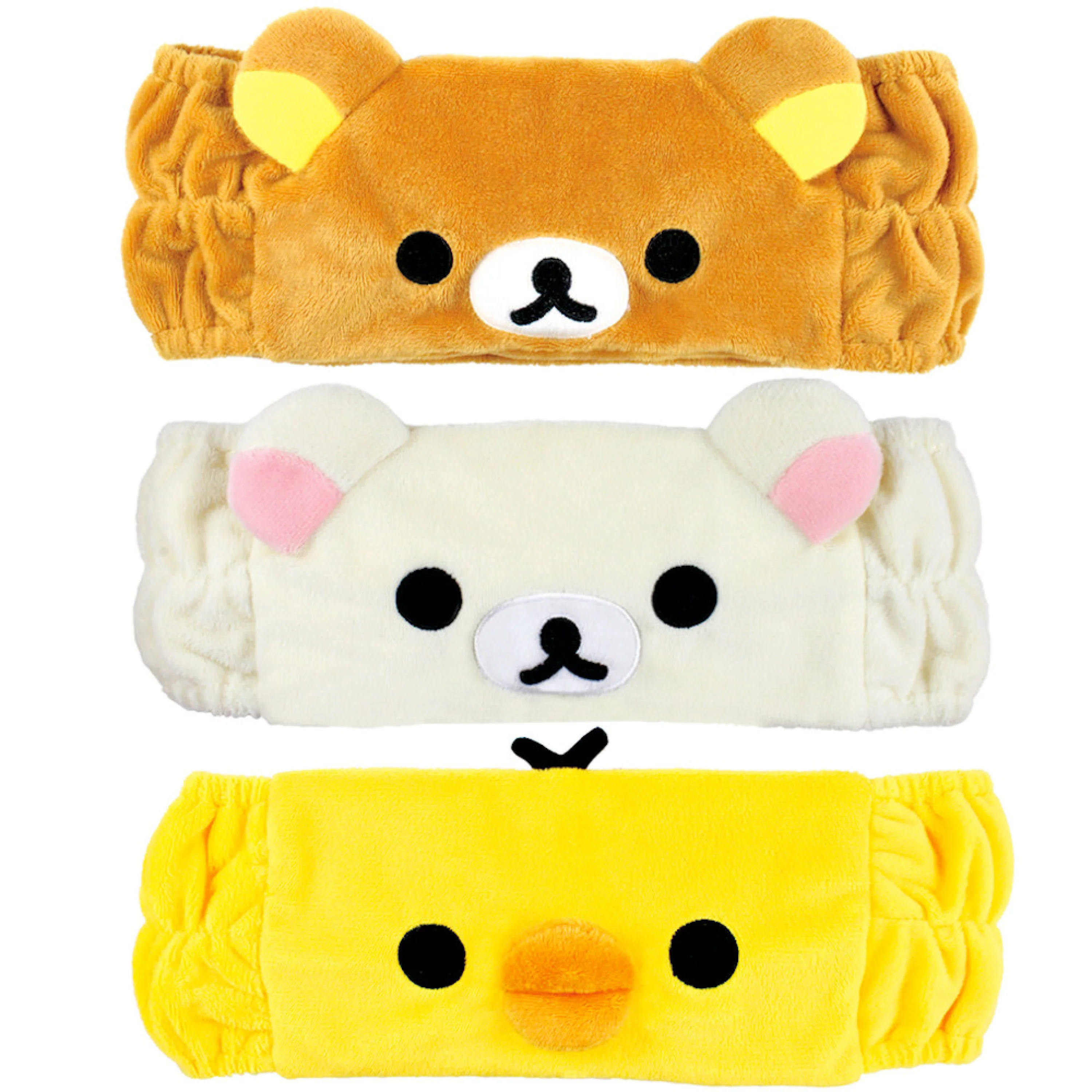 日本代购正品san-x轻松熊 rilakkuma 毛绒 美妆 吸水 发带