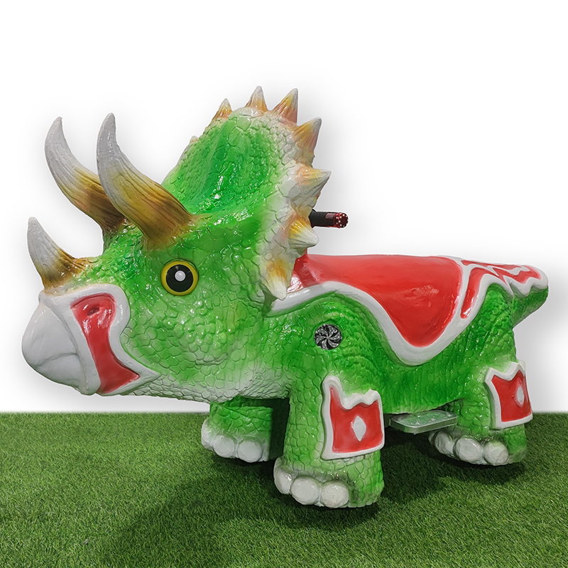 广场新款儿童双人亲子恐龙车公园夜市发光摆摊游乐设备无刷电动车