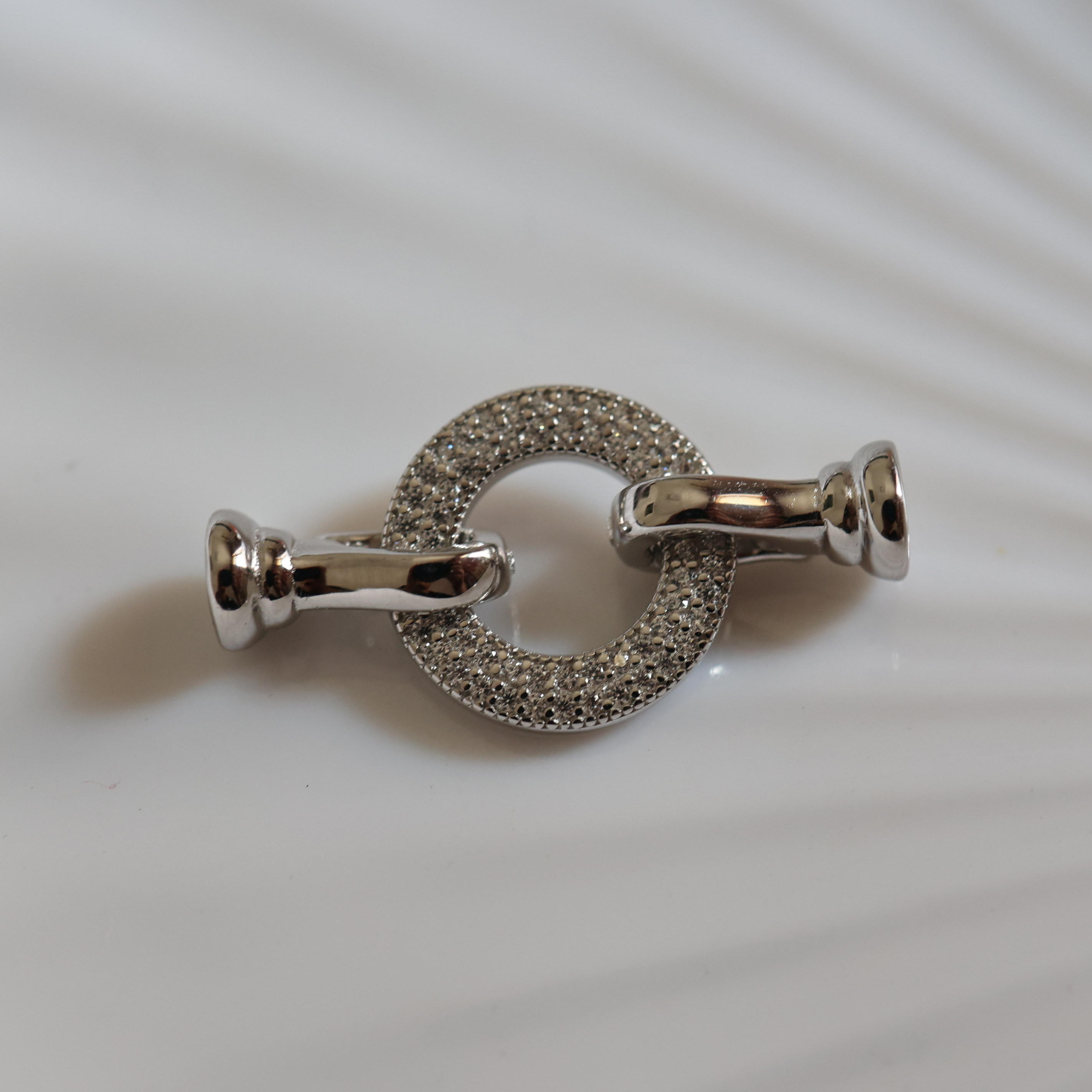 DIY JEWELRY ACCESSORIES S PEARL NECKLACE BUCKLE PENDANT HEAD MATERIAL JAPANESE AND KOREAN STYLE FULL DIAMOND ZIRCON FEMALE