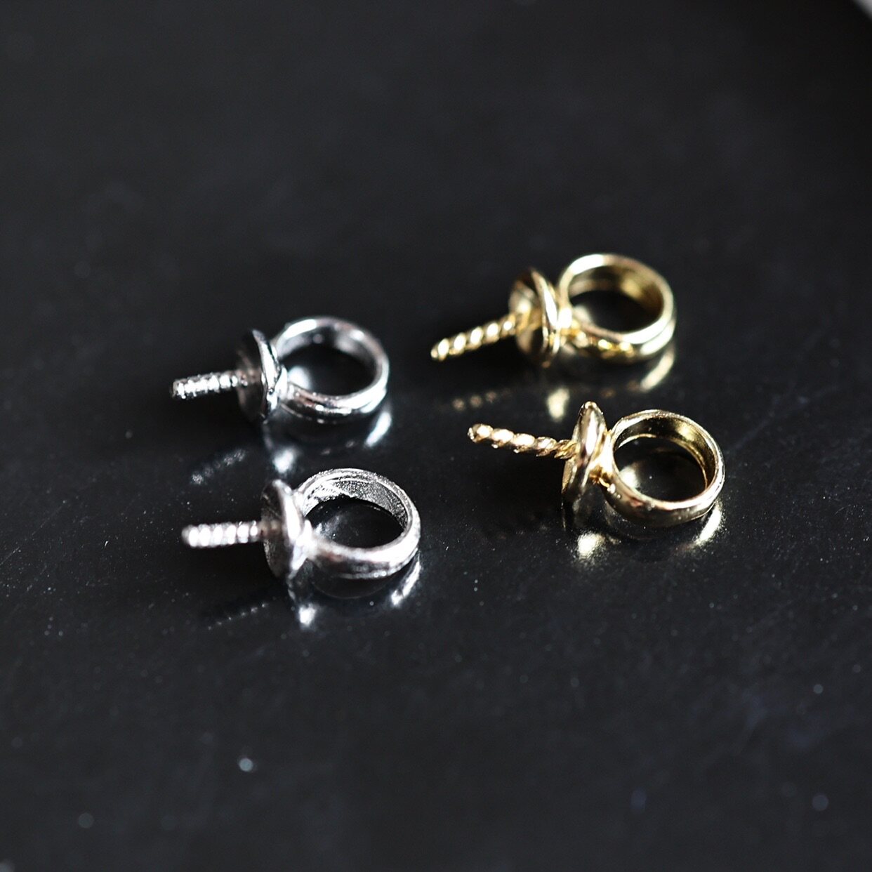 DIY JEWELRY ACCESSORIES:  S925 PEARL BEAD CAP PENDANT HEAD GOATS EYE NAIL PENDANT JEWELRY NECKLACE PENDANT CLASP