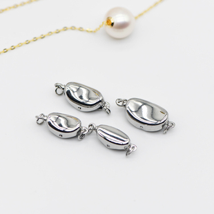 不锈钢珍珠手链扣头项链万能不褪色饰品配件元宝马背diy插棒 钛钢