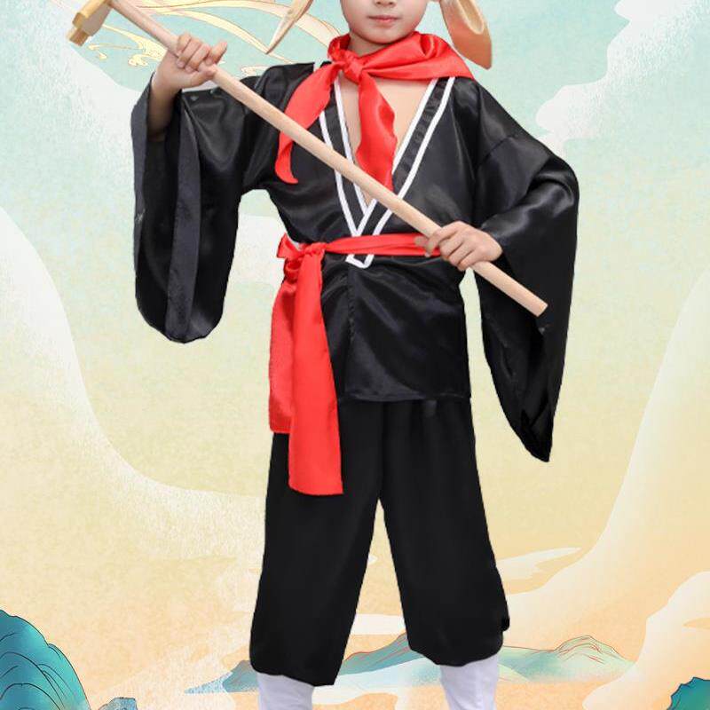 西游记角色扮演唐僧服装儿童帽子全套禅杖唐僧衣服袈裟万圣节服装