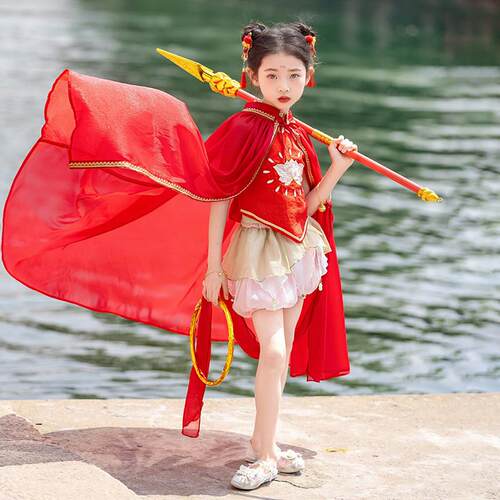 六一红孩儿哪吒演出汉服小学生cos男女西游记儿童中国风舞蹈服夏6