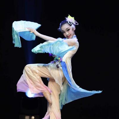 扇子舞演出服女飘逸春意古典舞闹舞蹈服装剧目艺考秧歌服枝头套装