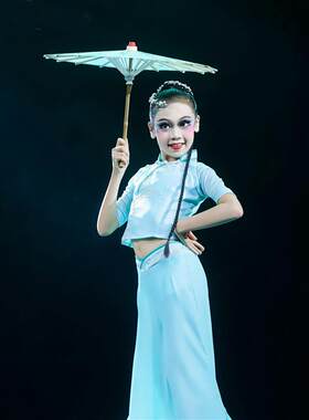 诗雨江南舞蹈演出服中国风独舞舞蹈伞江南诗雨古典舞服道具小伞
