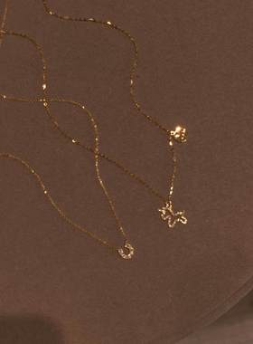 爆闪金色镂空小马圆牌项链女款2026新款马年本命年精致气质锁骨链