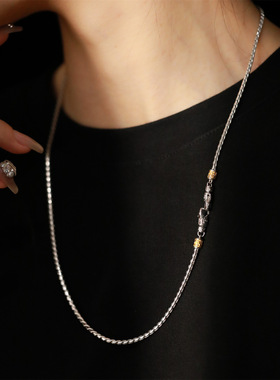 唐草纹双扣头龙骨链项链