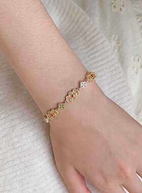 宫廷风百搭蝴蝶花朵手链