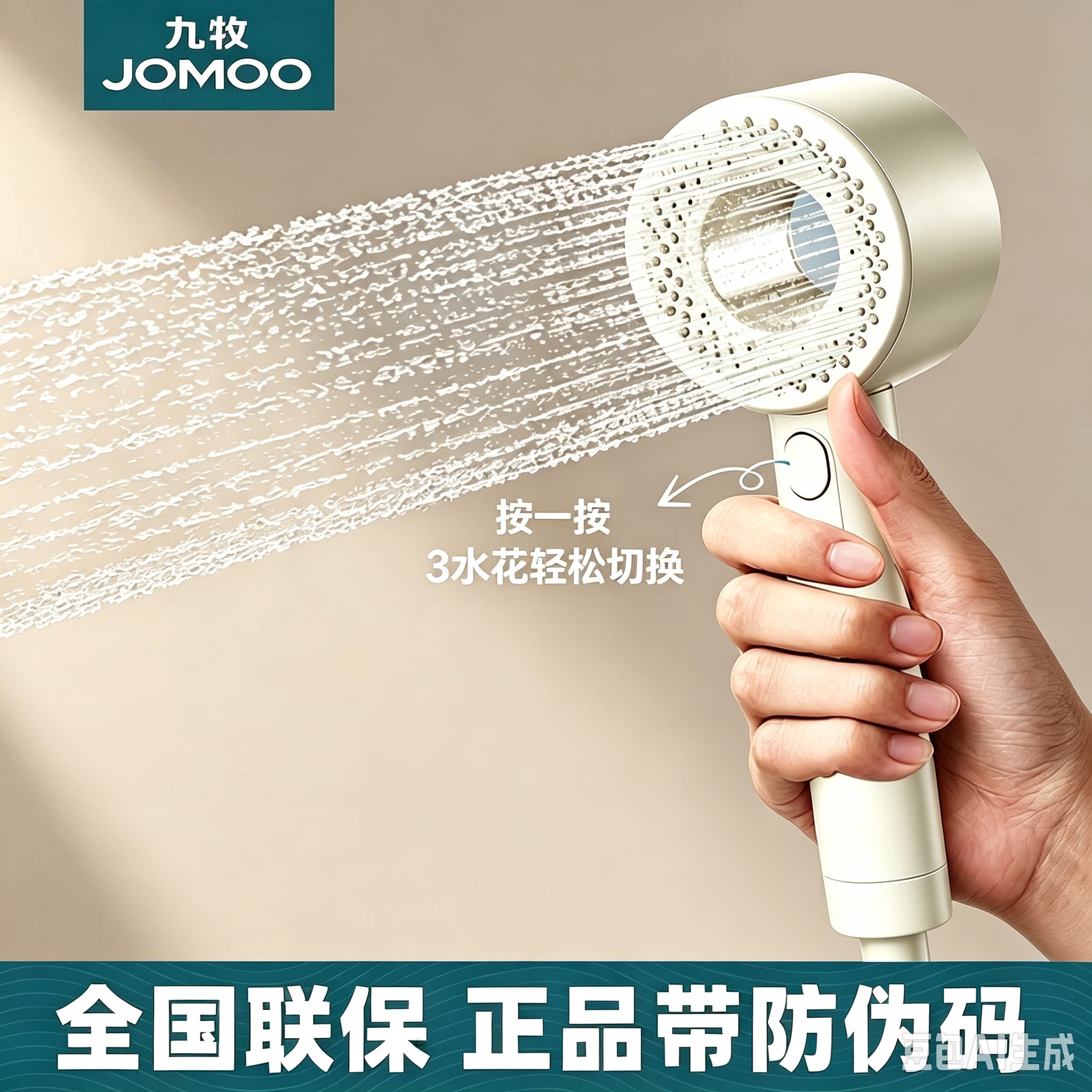 九牧增压花洒喷头淋浴洗澡加压出水家用莲蓬头浴室热水器洗澡淋浴