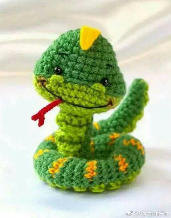 钩针玩偶图解毛线手工diy娃娃电子教程可爱小蛇小青蛇非成品