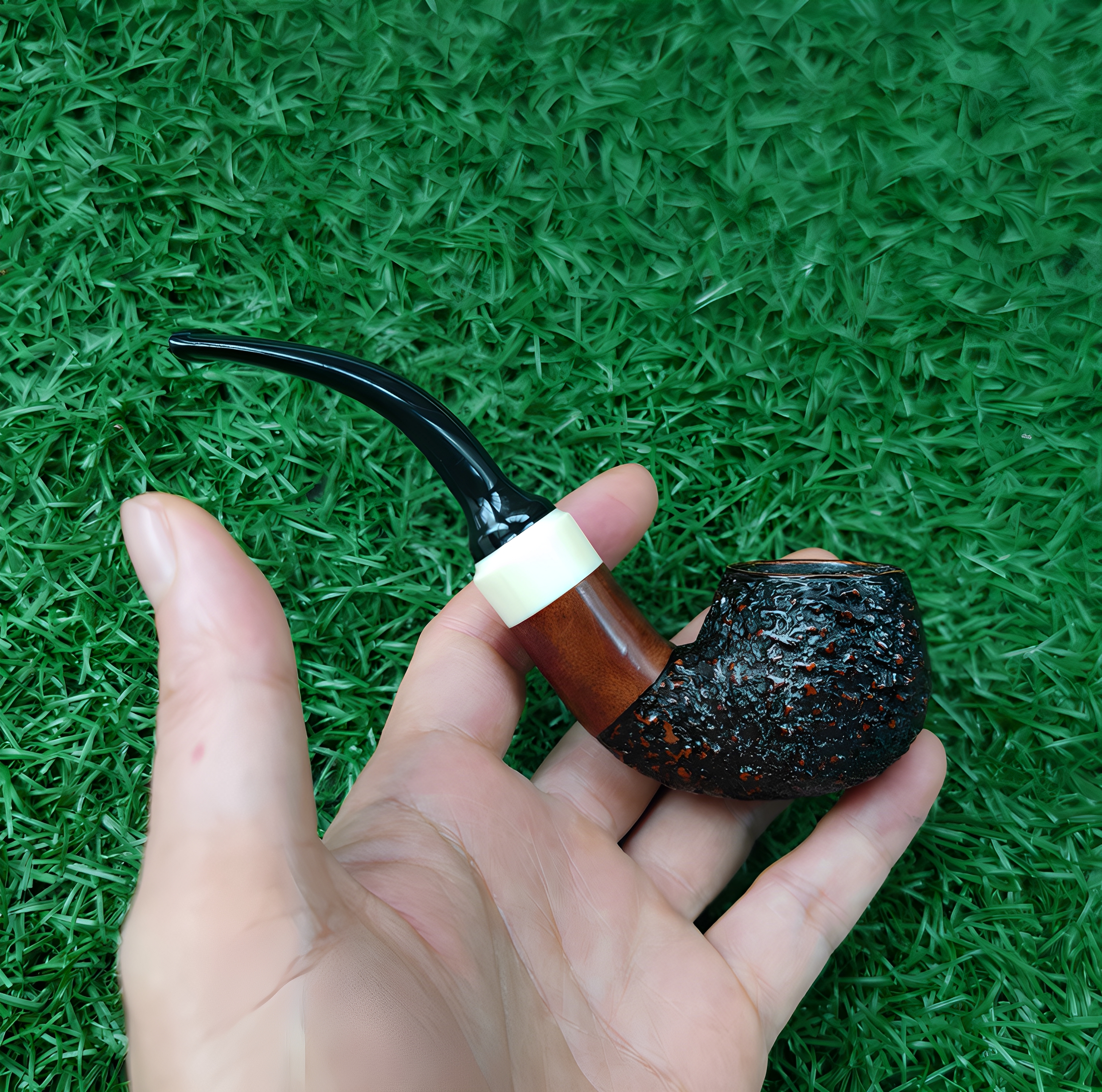 意大利进口石楠木根手工实木中号9M过滤送配件弯式苹果匈牙利烟斗