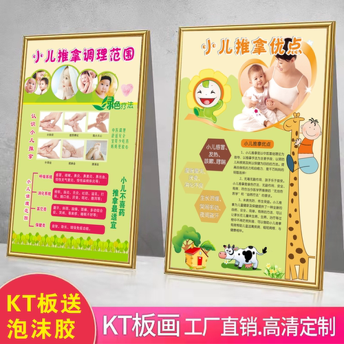 推拿穴位墙贴儿童宣传画KT板定制