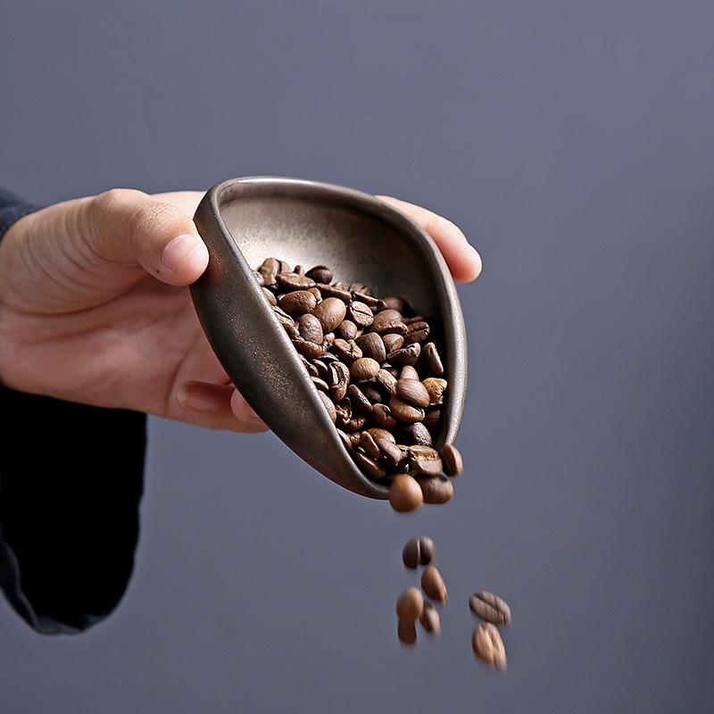 咖啡称盘陶瓷茶荷瓷茶则神意投茶器茶铲赏茶茶勺功夫茶具茶道配件