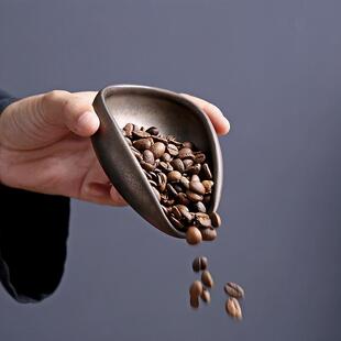 咖啡称盘陶瓷茶荷瓷茶则神意投茶器茶铲赏茶茶勺功夫茶具茶道配件