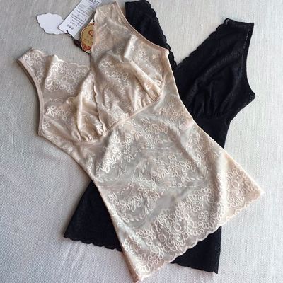 培尔迷4962塑身衣前后V领性感束腰收腹蕾丝拼接美体薄款背心女夏