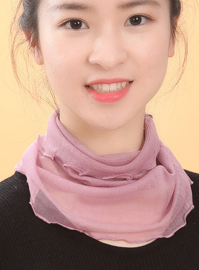 春季真丝丝巾女防晒护颈围脖