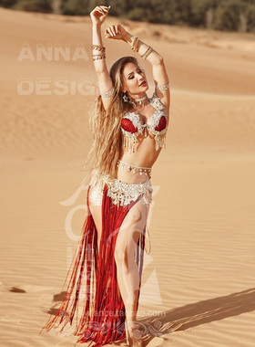 AC肚皮舞专业进口alla艾拉同款高端定制演出服演出套装1989深红色