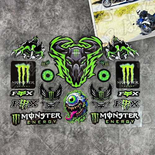 摩托车鬼爪拉花滑雪板反光贴纸