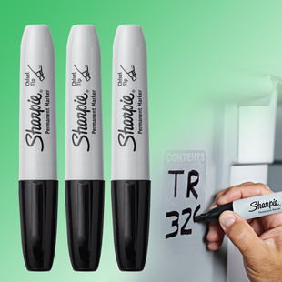 三福锐意记号笔sharpie38201标记笔chisel tip油性防水宽头记号笔