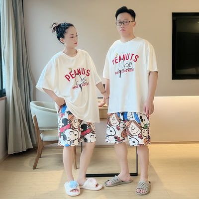 情侣纯棉加大码家居服可外穿