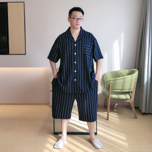 肥佬胖子加肥加大码300斤睡衣纯棉休闲短袖夏款可外穿家居服套装