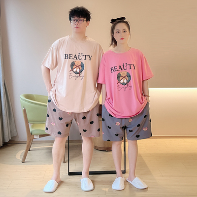 情侣纯棉加大码家居服可外穿