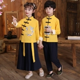 Детское ханьфу, осенний этнический костюм мальчика цветочника, китайский стиль, этнический стиль