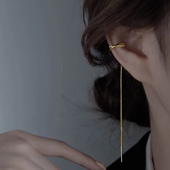 S999银耳骨夹一体式 耳线设计感网红气质轻奢长款 流苏女生防丢耳环