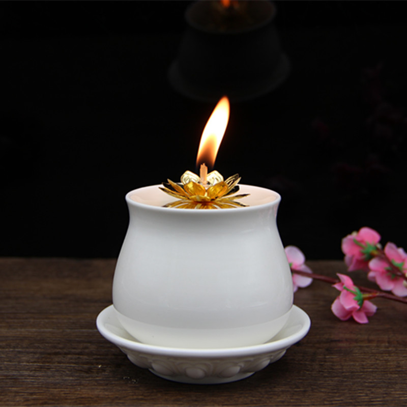 家用供奉 供佛莲花油灯佛灯供灯长明灯植物油 酥油灯佛灯油灯包邮