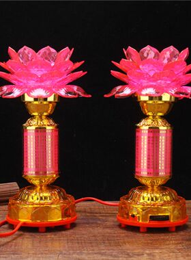 插电供佛灯LED家用七彩供佛观音菩萨长明灯小荷花灯 菩萨观音灯