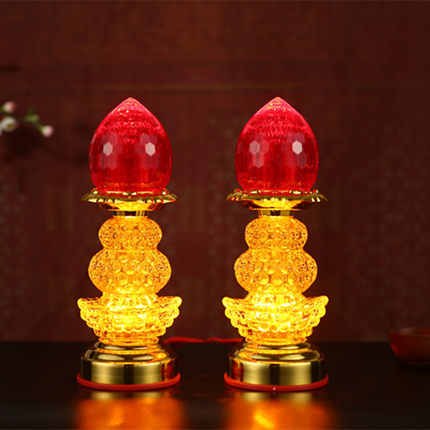 仙家灯LED红光源仙家灯财神供灯仙堂供灯琉璃长明灯串联电蜡烛